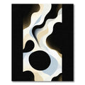 Abstract Flowing Organic Ivory Black Rug