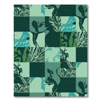 Emerald Green Floral Patchwork Rug