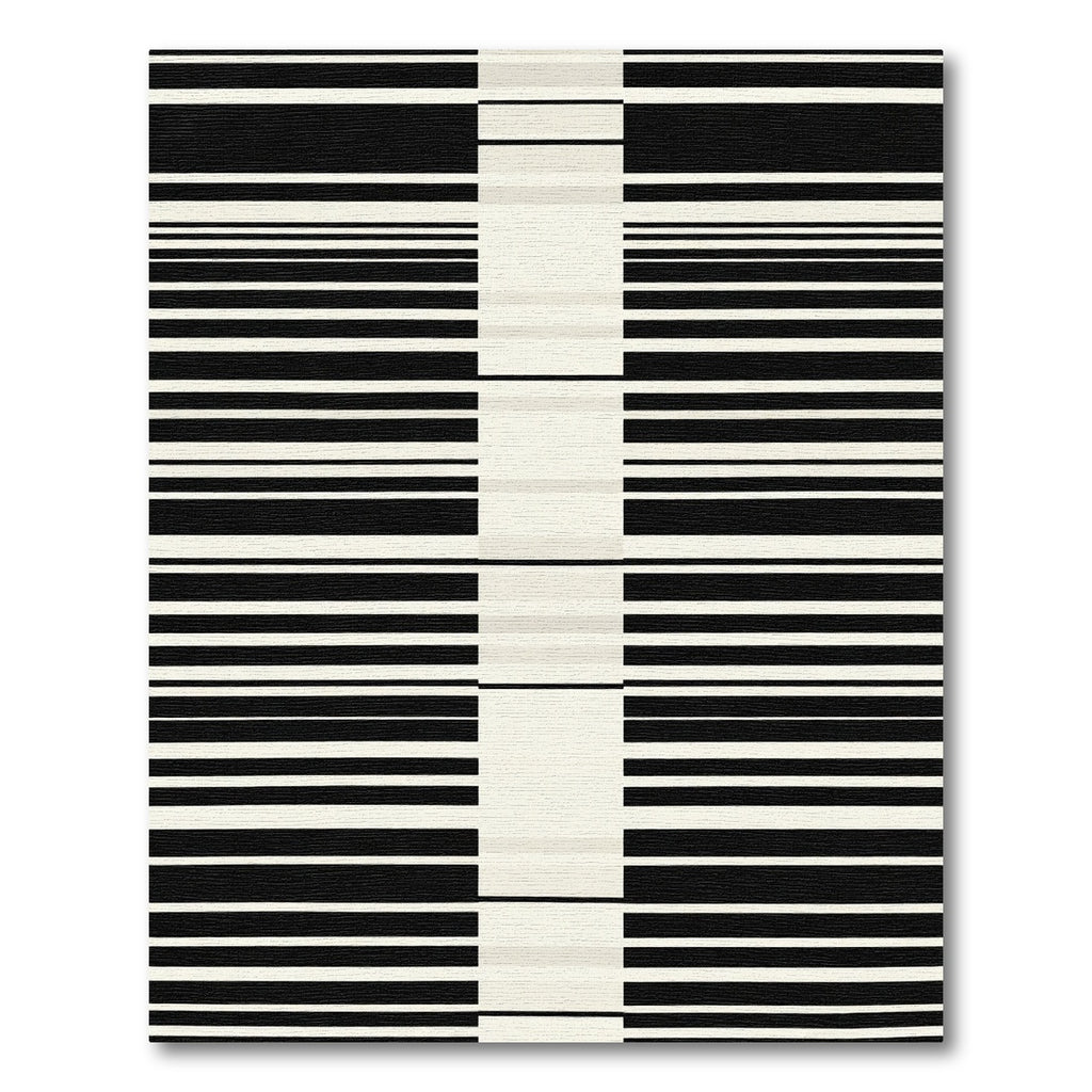 Monochromatic Black White Stripe Rug