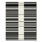 Monochromatic Black White Stripe Rug