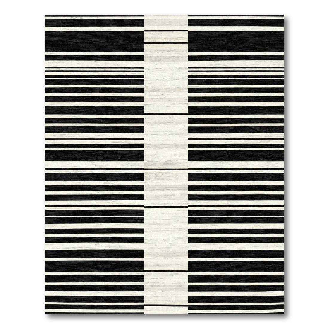 Monochromatic Black White Stripe Rug