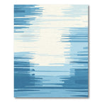 Oceanic Light Blue Abstract Stripes Rug