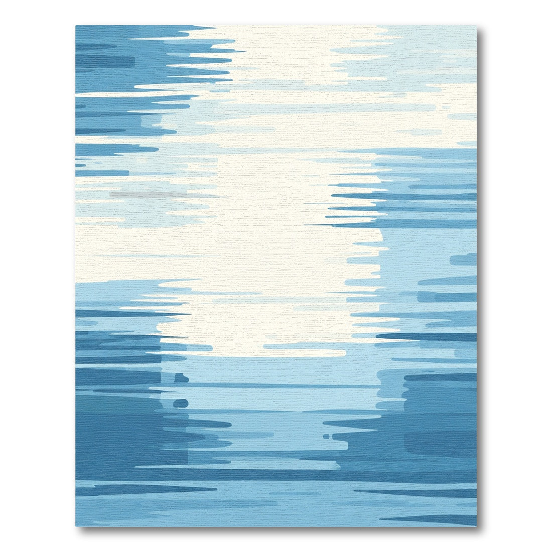 Oceanic Light Blue Abstract Stripes Rug