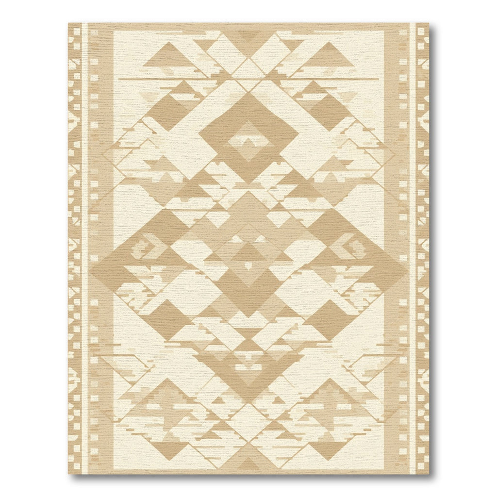 Neutral Tones Geometric Diamond Medallion Rug