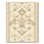 Neutral Tones Geometric Diamond Medallion Rug