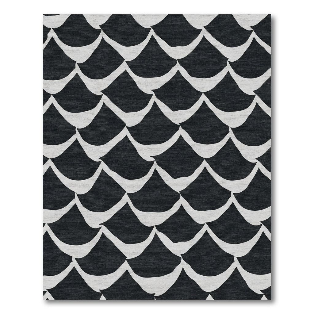 Monochrome Wave Scale Arrangement Rug