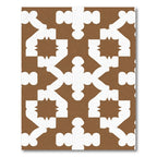 Brown And White Geometric Starburst Rug