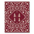 Crimson Floral Medallion Evergreen Trees Rug