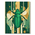 Emerald Beetle Geometric Art Deco Rug