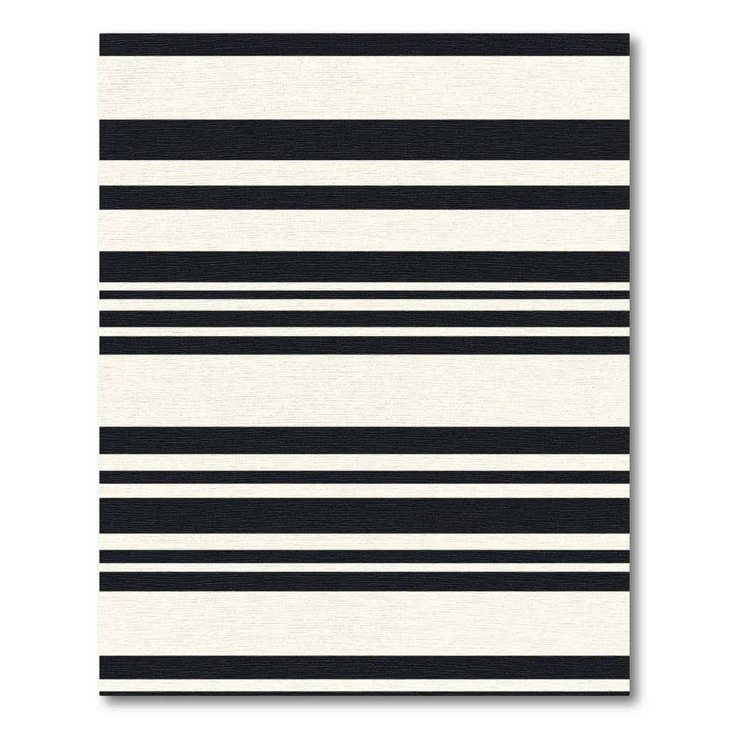 Classic Black Cream Stripe Rug