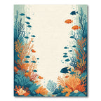 Aquatic Coral Reef Fish Scene Rug