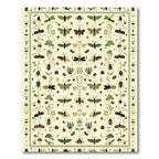 Whimsical Garden Insect Botanical Banner Rug