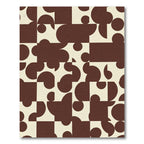 Brown Cream Geometric Circles Rug