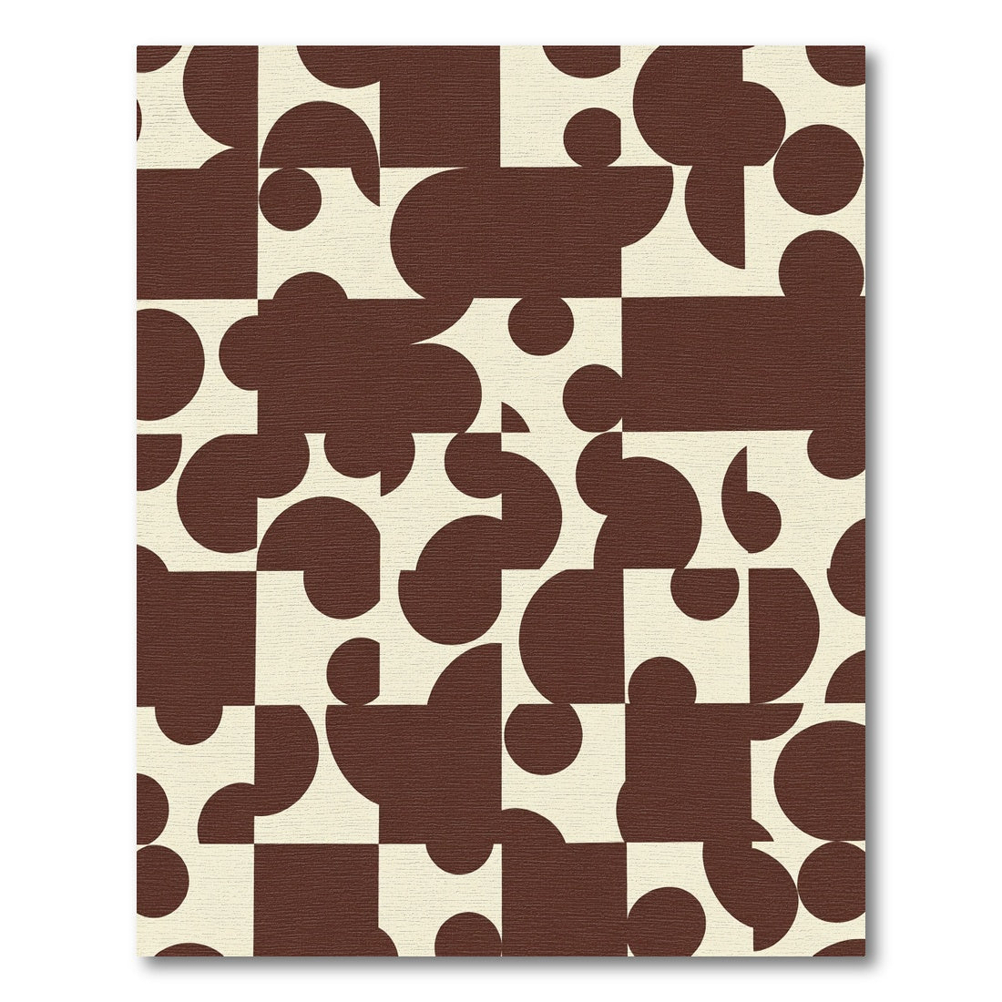 Brown Cream Geometric Circles Rug
