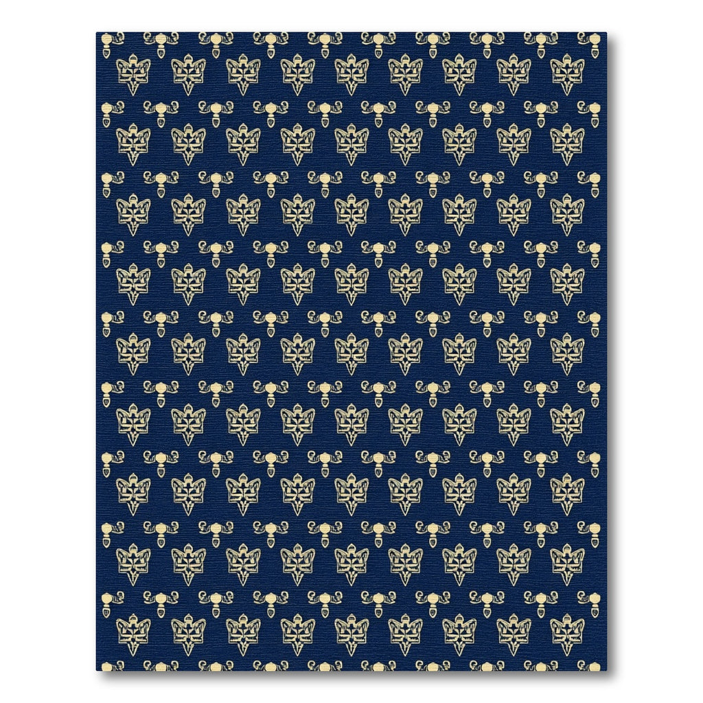 Gold Crested Imperial Motif Navy Rug