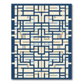 Navy Blue Geometric Lattice Rug
