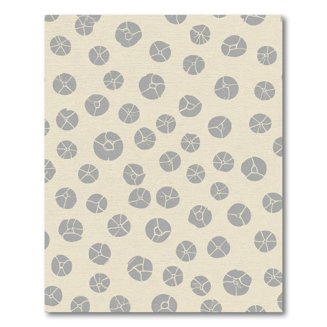 Soft Gray Abstract Floral Scatter Rug