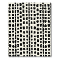 Black Abstract Organic Square Grid Rug