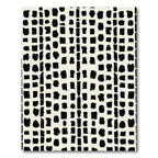 Black Abstract Organic Square Grid Rug