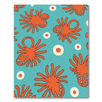 Whimsical Orange Sea Creature Bubbles Rug