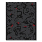 Dark Floral Vines Red Accents Rug