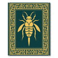 Golden Insect Teal Ornate Border Rug