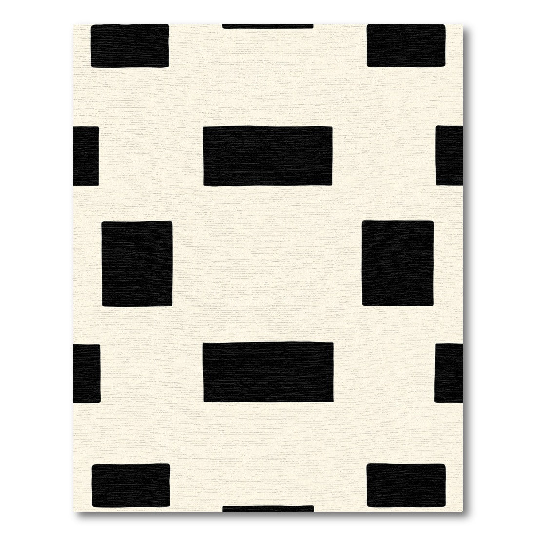Black White Grid Rectangles Rug