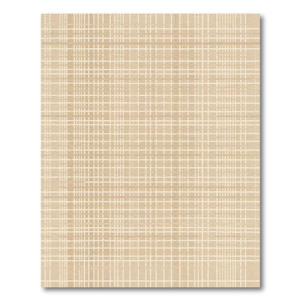 Classic Beige Plaid Grid Rug