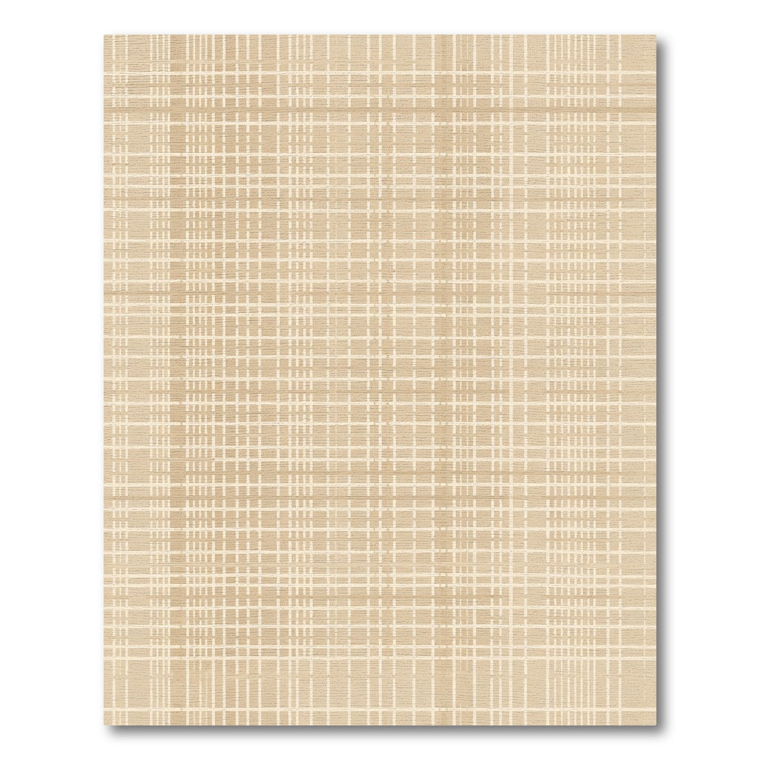 Classic Beige Plaid Grid Rug
