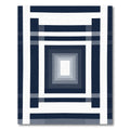 Navy White Geometric Concentric Squares Rug