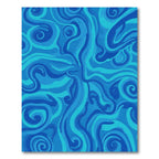 Deep Blue Swirling Water Rug