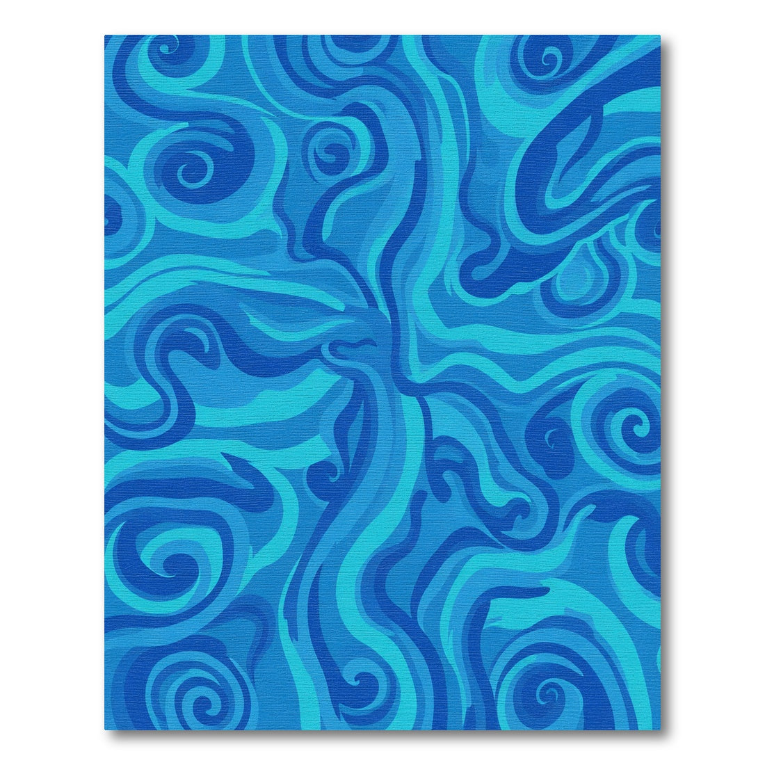 Deep Blue Swirling Water Rug