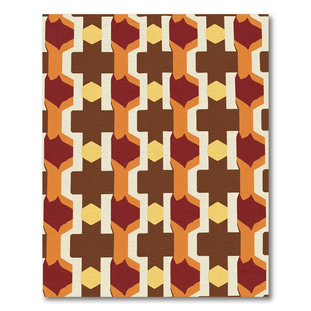Terracotta Amber Geometric Chain Rug