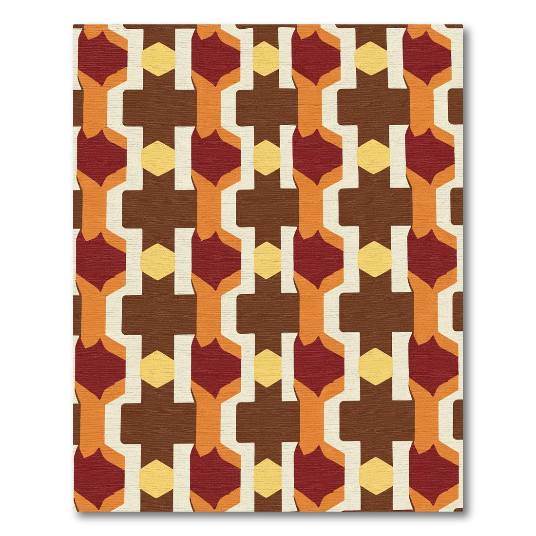 Terracotta Amber Geometric Chain Rug