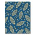 Midnight Blue Golden Floral Seed Pod Rug