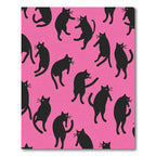 Black Cats Pink Background Repeat Rug
