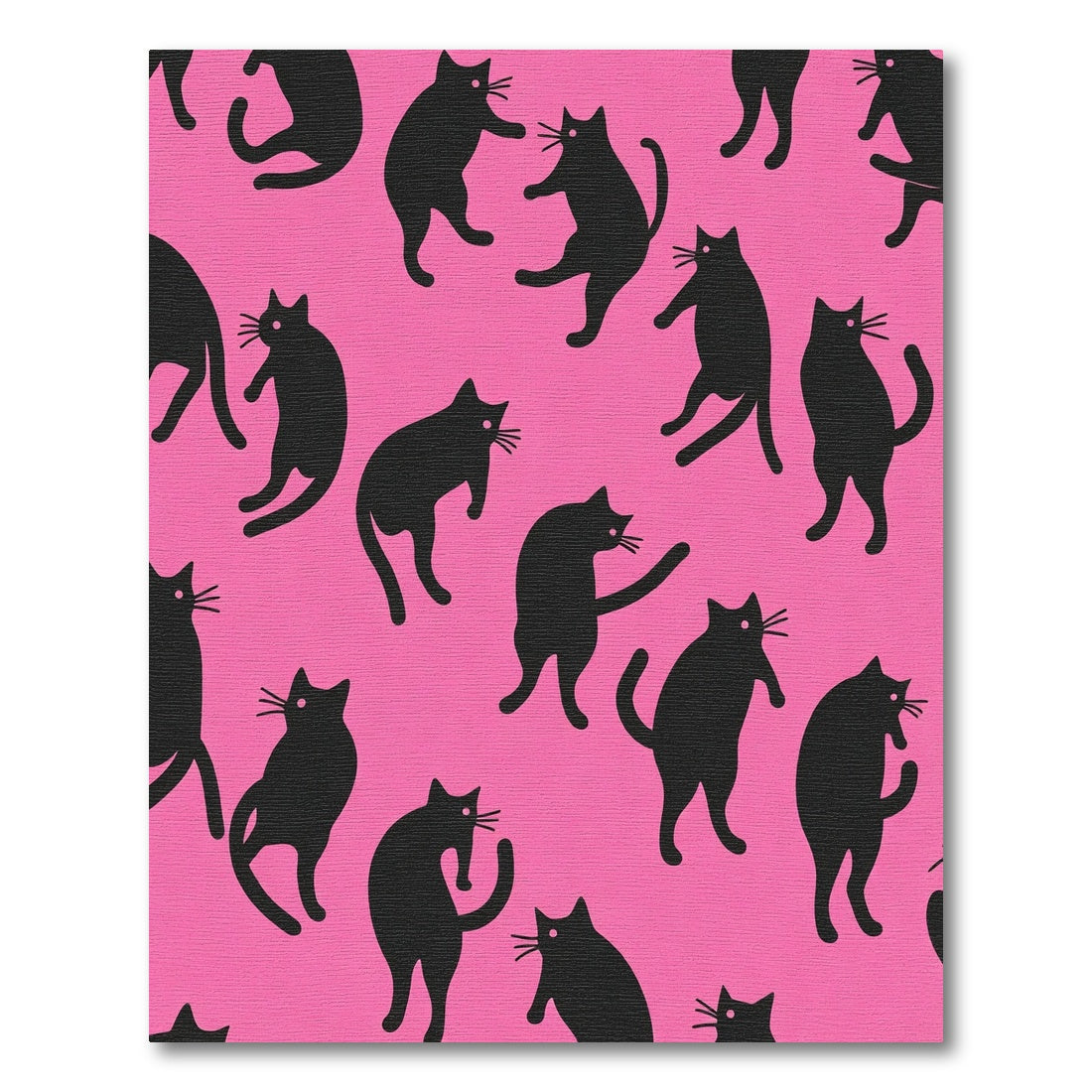 Black Cats Pink Background Repeat Rug