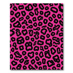 Vibrant Pink Black Leopard Spot Rug
