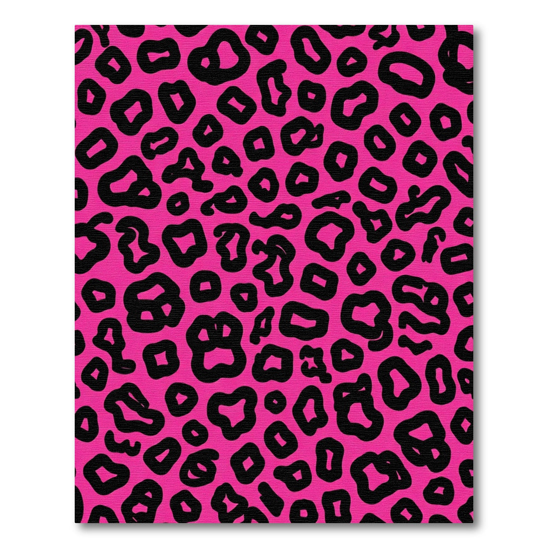 Vibrant Pink Black Leopard Spot Rug