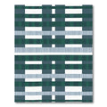 Emerald Teal Stripe Block Rug