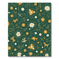 Whimsical Golden Animals Floral Meadow Rug