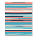Coral Navy Blue Abstract Stripe Rug