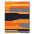 Bold Orange Gray Abstract Waves Rug