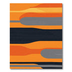 Bold Orange Gray Abstract Waves Rug