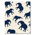 Navy Blue Elephant Silhouette Repeat Rug