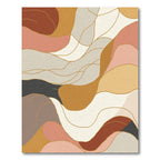 Abstract Terracotta Blush Wave Rug