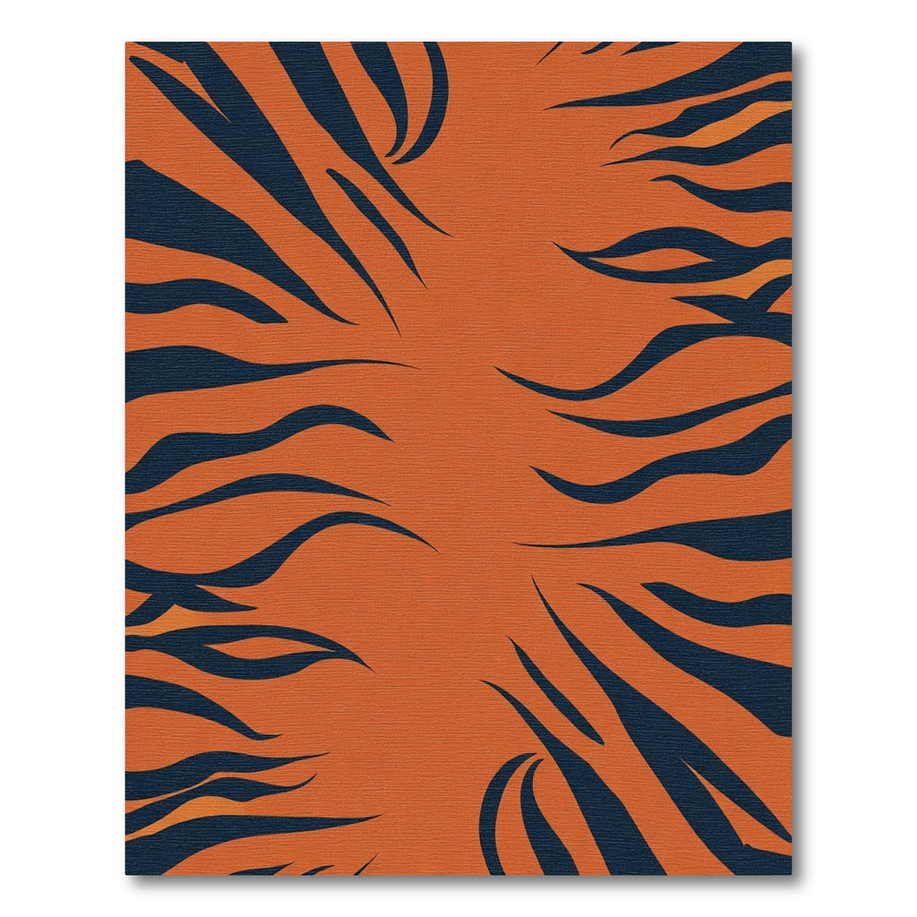 Orange Black Tiger Stripe Accent Rug