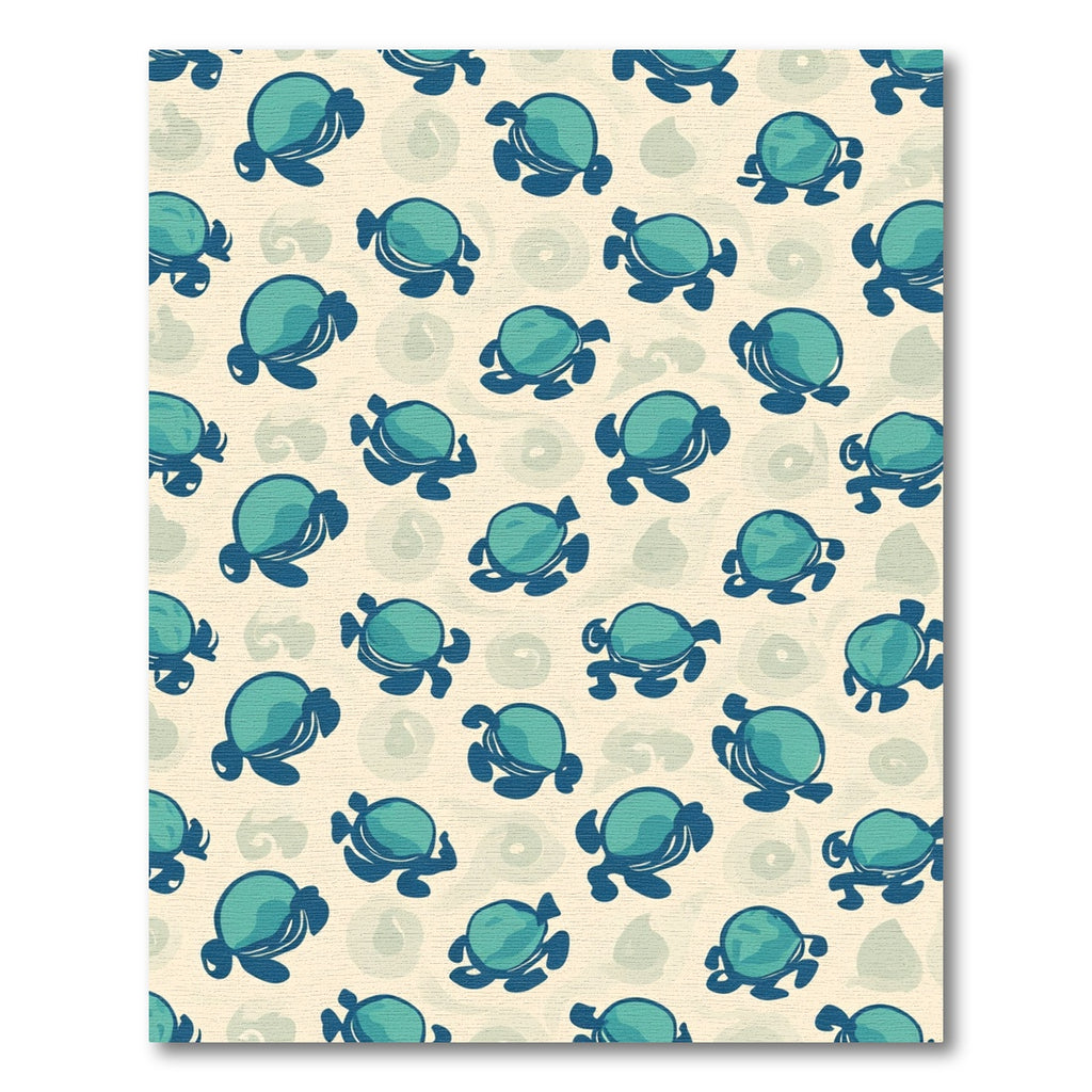 Teal Turtle Swirl Pattern Rug