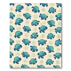 Teal Turtle Swirl Pattern Rug