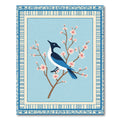 Blue Bird Cherry Blossom Scene Rug